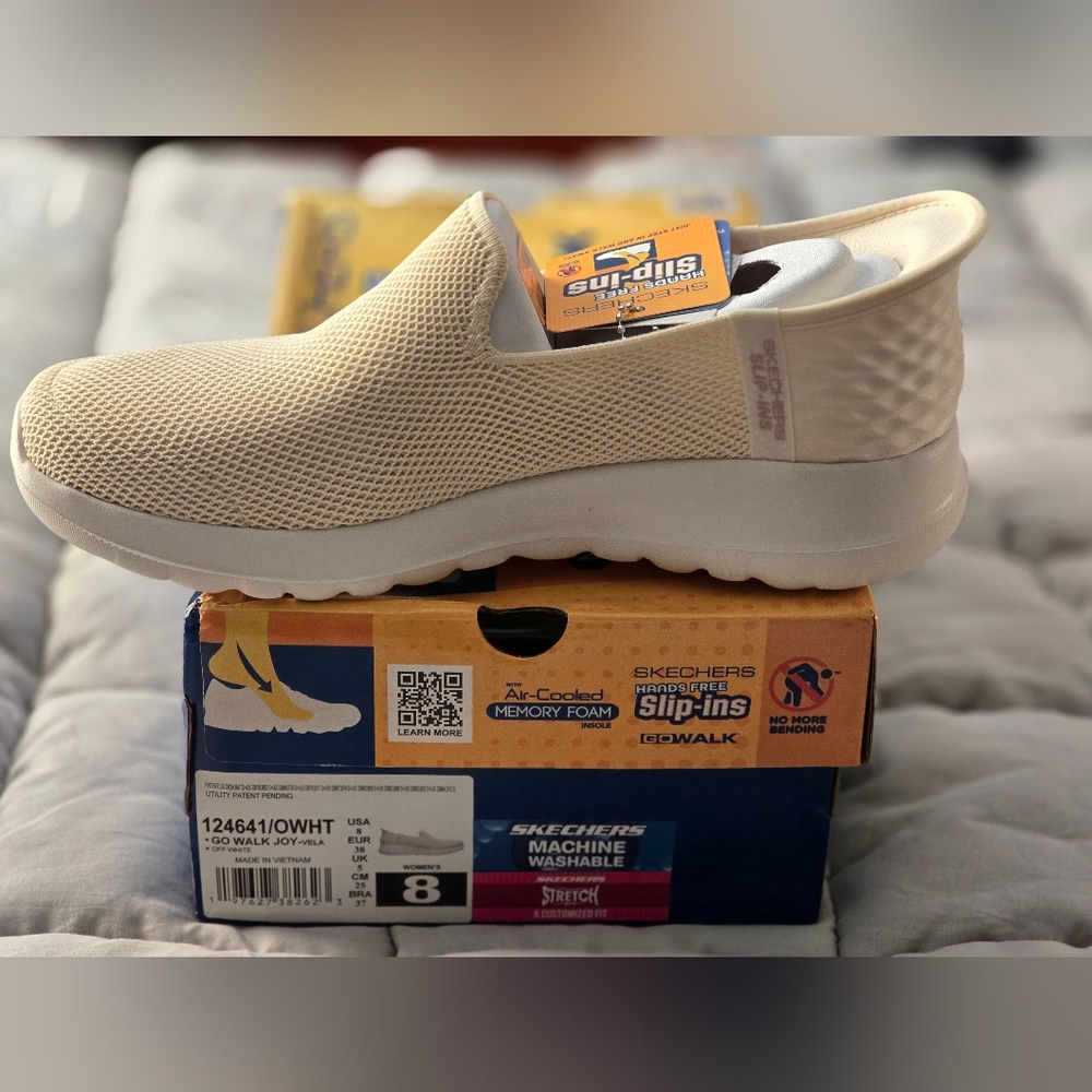Skechers Beige Slip-On Sneakers